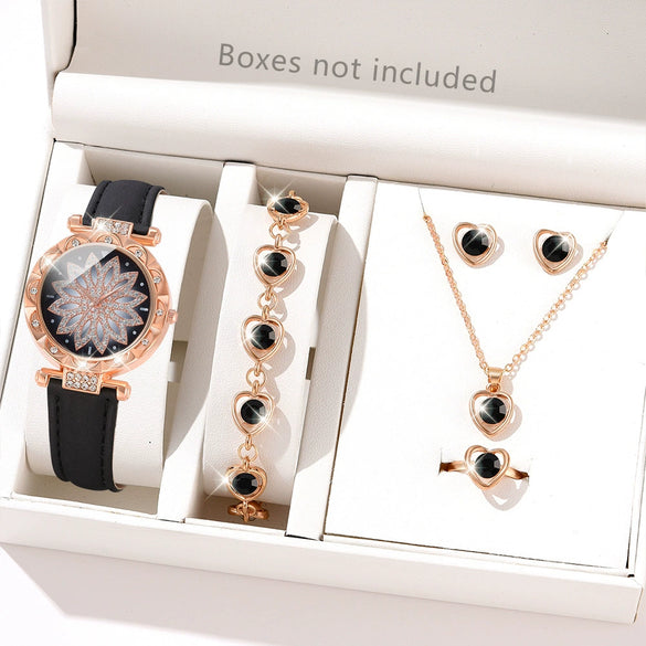 Women's Casual Quartz Watch With Round Dial Pin Buckle Imitation Leather Strap And Alloy Case