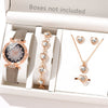 Women's Casual Quartz Watch With Round Dial Pin Buckle Imitation Leather Strap And Alloy Case
