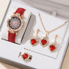 Women's Casual Quartz Watch With Round Dial Pin Buckle Imitation Leather Strap And Alloy Case