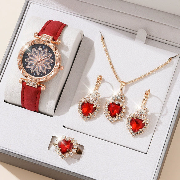 Women's Casual Quartz Watch With Round Dial Pin Buckle Imitation Leather Strap And Alloy Case