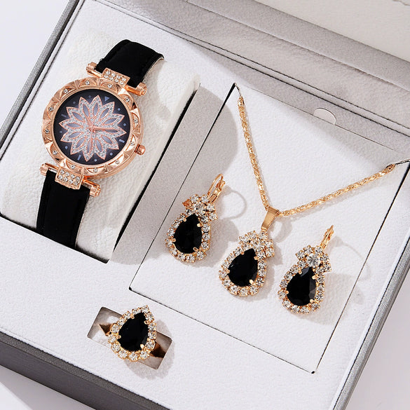 Women's Casual Quartz Watch With Round Dial Pin Buckle Imitation Leather Strap And Alloy Case