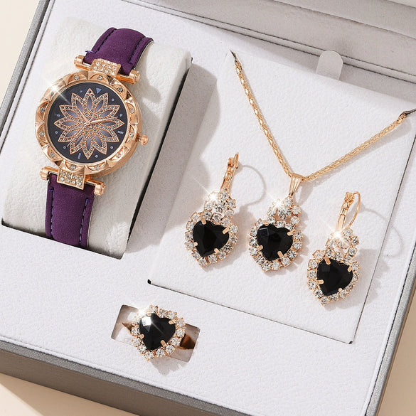 Women's Casual Quartz Watch With Round Dial Pin Buckle Imitation Leather Strap And Alloy Case