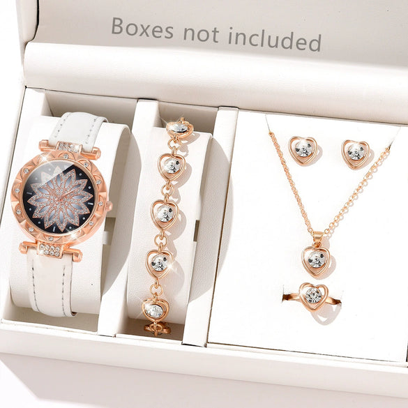 Women's Casual Quartz Watch With Round Dial Pin Buckle Imitation Leather Strap And Alloy Case