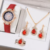 Women's Casual Quartz Watch With Round Dial Pin Buckle Imitation Leather Strap And Alloy Case