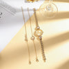 Women's Casual Quartz Watch With Round Heartshaped Gemstone And Steel Band Made Of Zinc Alloy And Alloy
