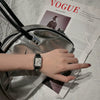 Women's Casual Retro Rectangular Alloy Belt Watch In Artistic Style