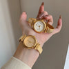 Women's Casual Round Alloy Case Imitation Leather Strap Watch With Roman Numeral Retro Style