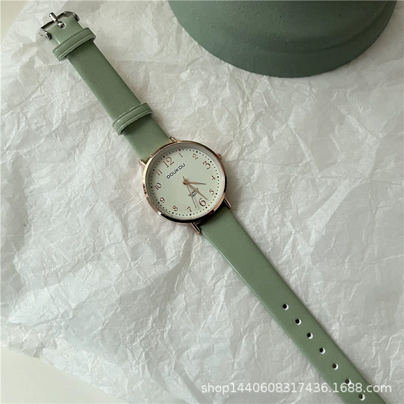 Women's Casual Round Alloy Case Quartz Watch With Ordinary Glass Mirror And Ins Style