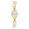 Women's Casual Round Dial Alloy Case Pearl Bracelet Watch With Stainless Steel Jewelry Buckle