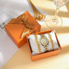 Women's Casual Round Diamond Dial Alloy Case Stainless Steel Band Watch