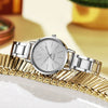 Women's Casual Simple Round Quartz Watch With Stainless Steel Belt And Alloy Case