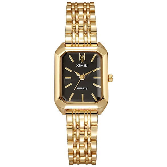 Women's Casual Square Alloy And Stainless Steel Band Fashion Quartz Watch