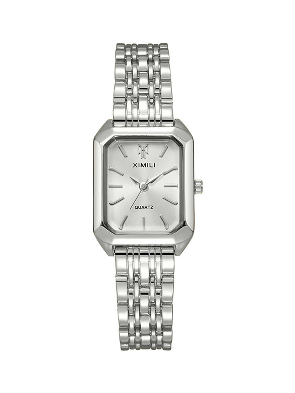 Women's Casual Square Alloy And Stainless Steel Band Fashion Quartz Watch