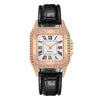 Women's Casual Square Alloy Case Imitation Leather Strap Watch