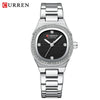 Women's Casual Square Dial Quartz Watch With Alloy Band And Rhinestones