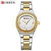 Women's Casual Square Dial Quartz Watch With Alloy Band And Rhinestones
