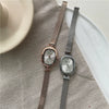 Women's Casual Square Quartz Watch With Alloy Case And Mesh Band
