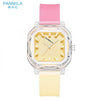 Women's Casual Square Silicone Band Alloy Case Stainless Steel Buckle Quartz Watch