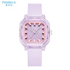 Women's Casual Square Silicone Band Alloy Case Stainless Steel Buckle Quartz Watch
