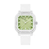 Women's Casual Square Silicone Band Alloy Case Stainless Steel Buckle Quartz Watch