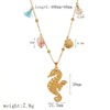 Women's Casual Stainless Steel Necklace With Marine Elements Animal Zodiac Pattern Electroplated Cross Chain