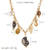 Women's Casual Stainless Steel Necklace With Marine Elements Animal Zodiac Pattern Electroplated Cross Chain