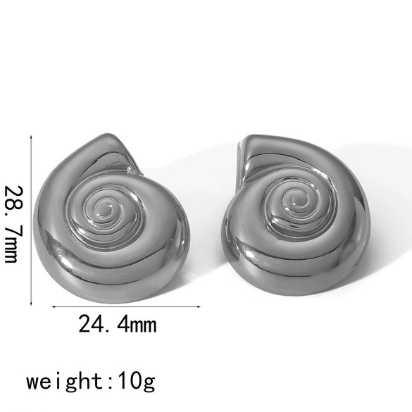 Women's Casual Style Geometric Conch Titanium Steel And Stainless Steel Necklace With Electroplating And O Shaped Chain