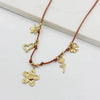 Women's Casual Style Stainless Steel Geometric Oil Dripping Heart Flower Sun Rope Clavicle Chain With Electroplating