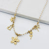 Women's Casual Style Stainless Steel Geometric Oil Dripping Heart Flower Sun Rope Clavicle Chain With Electroplating