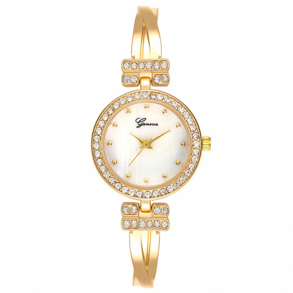 Women's Casual Versatile Alloy Watch With Round Dial And Stainless Steel Clasp