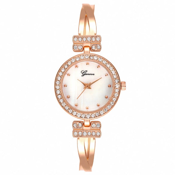 Women's Casual Versatile Alloy Watch With Round Dial And Stainless Steel Clasp
