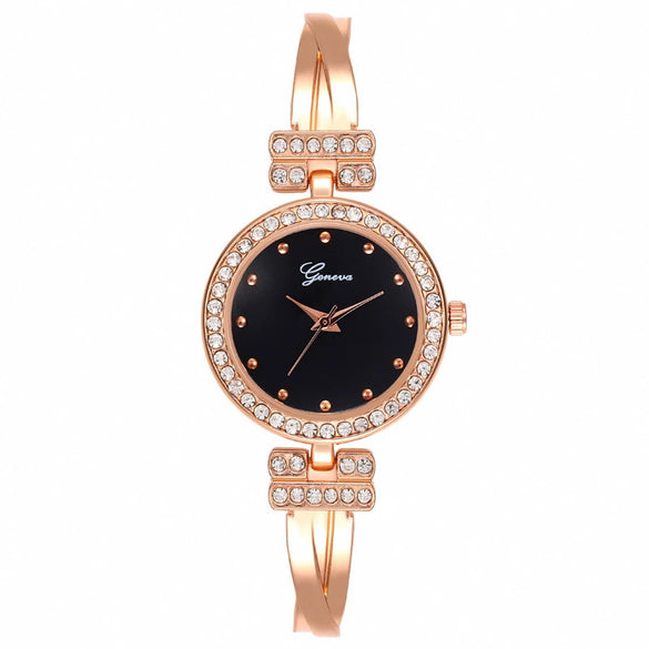 Women's Casual Versatile Alloy Watch With Round Dial And Stainless Steel Clasp
