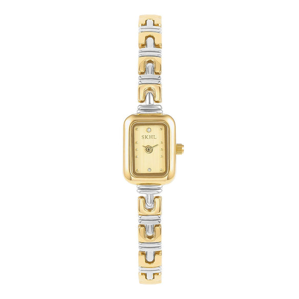 Women's Casual Vintage Luxury Quartz Watch With Alloy Case And Strap Rectangular Dial