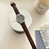 Women's Casual Watch With Round Dial Imitation Leather Strap Metal Case And Stainless Steel Buckle