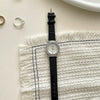 Women's Casual Watch With Round Dial Imitation Leather Strap Metal Case And Stainless Steel Buckle