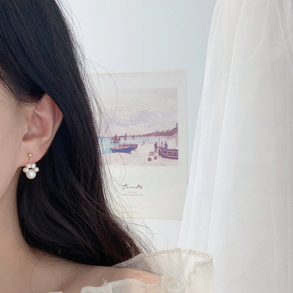 Women's Cat Claw Pearl Earrings 14K Gold