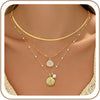 Women's Chic Minimalist Copper Three Piece Necklace Set With Starfish Shell And Pearl Pendant Electroplated Regular Chain Jewelry
