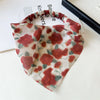 Women's Chiffon Geometric Triangle Scarf With Tie Dye Pattern And Elastic Band For Wrap Or Hair Band Use