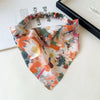 Women's Chiffon Geometric Triangle Scarf With Tie Dye Pattern And Elastic Band For Wrap Or Hair Band Use
