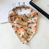 Women's Chiffon Geometric Triangle Scarf With Tie Dye Pattern And Elastic Band For Wrap Or Hair Band Use