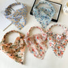Women's Chiffon Geometric Triangle Scarf With Tie Dye Pattern And Elastic Band For Wrap Or Hair Band Use