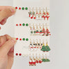 Women’s Christmas Alloy Drop Earrings Set With Santa Claus Christmas Tree Gift Box Elk And Other Festive Motifs Electroplated Design