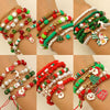 Women's Christmas Beaded Stack Bracelet With Dripping Oil Snowflake Santa Bell Elk And Christmas Tree Charms