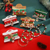Women's Christmas Beaded Stack Bracelet With Dripping Oil Snowflake Santa Bell Elk And Christmas Tree Charms
