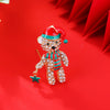 Women's Christmas Bear Brooch Alloy Cartoon Animal Diamonddecorated Decorative Jewelry Gift