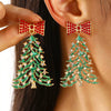 Women's Christmas Cartoon Earrings Alloy Electroplated Holiday Character Reindeer And Gift Designs With Steel Ear Needles