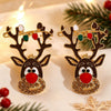 Women's Christmas Cartoon Earrings Alloy Electroplated Holiday Character Reindeer And Gift Designs With Steel Ear Needles