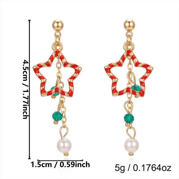 Women's Christmas Deer Earrings With Sparkling Rhinestone Detail Electroplated Alloy Design And Stainless Steel Ear Needles