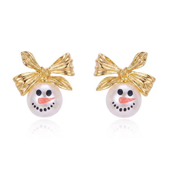 Women's Christmas Deer Earrings With Sparkling Rhinestone Detail Electroplated Alloy Design And Stainless Steel Ear Needles