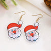 Women's Christmas Earrings With Mini Knitted Hat And Scarf Charms Geometric Festive Fabric Design Handknitted Holiday Jewelry